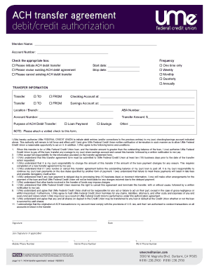 ACH Transfer Agreement