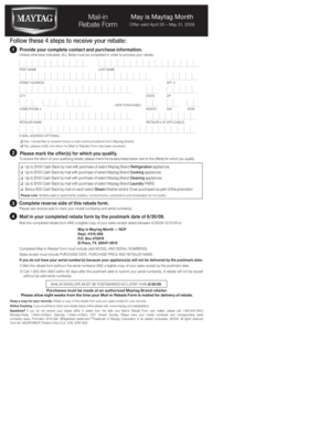 Maytag May is Maytag Month Rebate Form