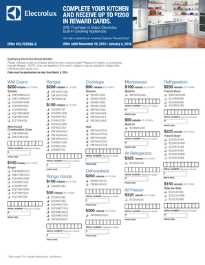 Electrolux Kitchen Appliance Rebate Form