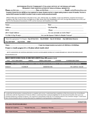 Request for Certification of Educational Benefits