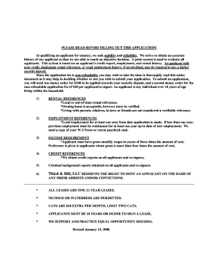 Rental Application Form