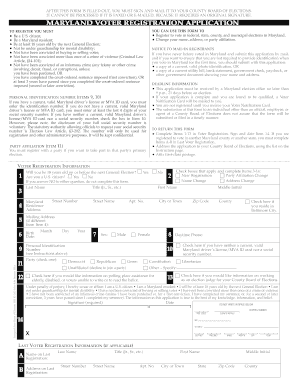 Maryland Voter Registration Application