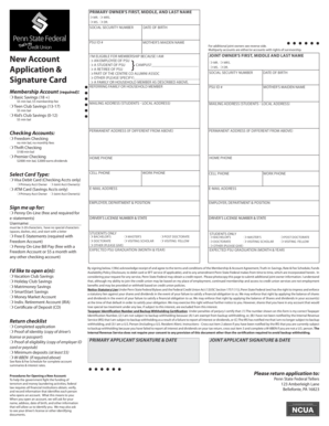 Penn State Federal Credit Union Account Application