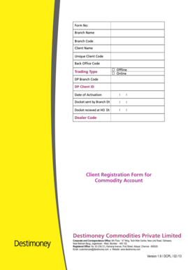 Commodity Account Registration Form