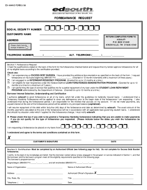 Forbearance Request Form