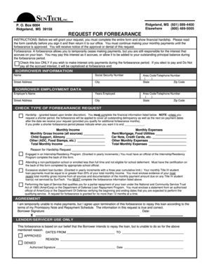 Request for Forbearance