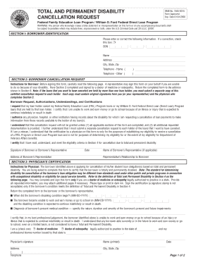 Total and Permanent Disability Cancellation Request