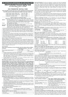 ICICI Prudential Focused Equity Fund Application Form