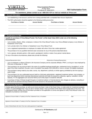 Virtus NAV Authorization Form