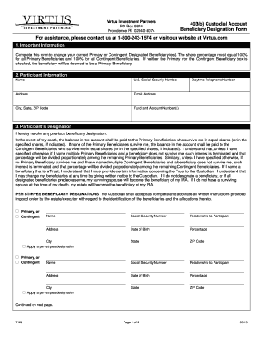 Virtus 403(b) Custodial Account Beneficiary Designation Form