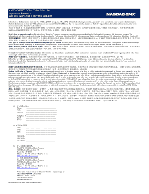 NASDAQ OMX Global Subscriber Agreement