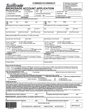 Scottrade Brokerage Account Application