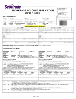 Scottrade Brokerage Account Application