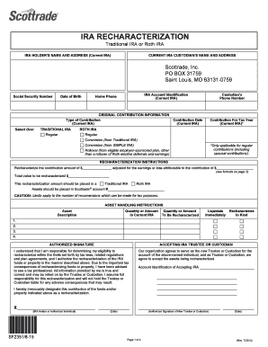 IRA Recharacterization Form