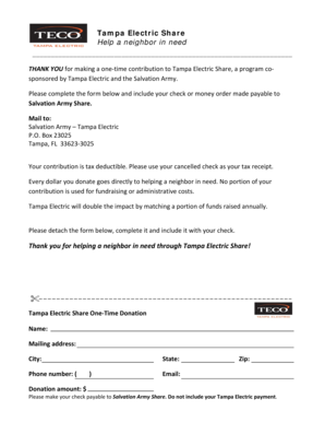 Tampa Electric Share Donation Form