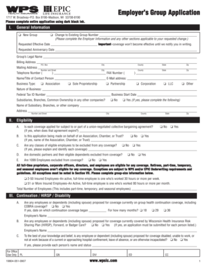 Employer’s Group Application