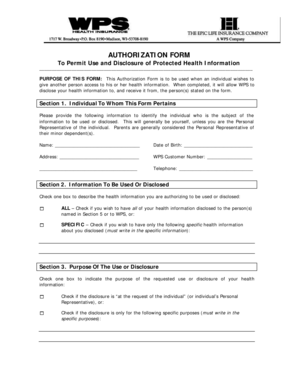 Health Information Authorization Form