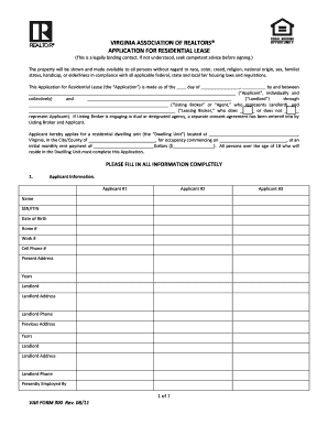 Virginia Residential Lease Application
