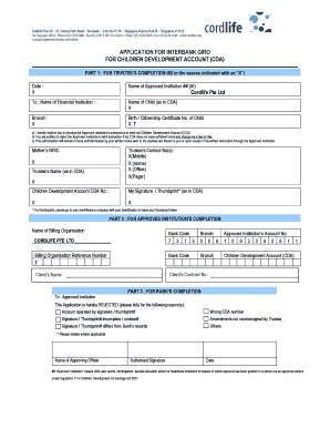 Application for Interbank Giro for CDA