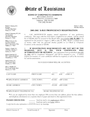 Louisiana X-Ray Proficiency Registration