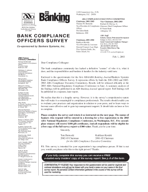 ABA Bank Compliance Officers Survey