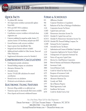 US Federal Corporate Tax Forms