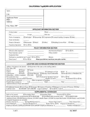 California TopBOP® Application