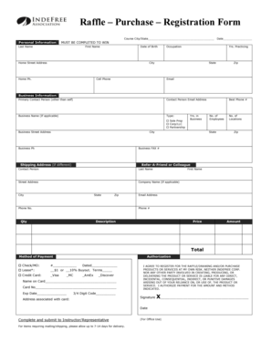 Raffle Purchase Registration Form