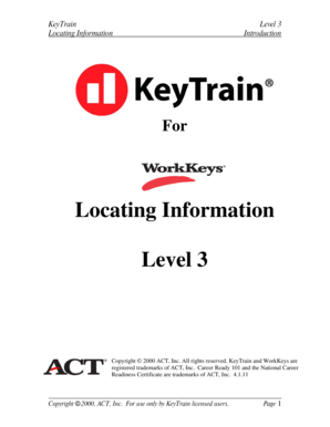 KeyTrain Level 3 Locating Information