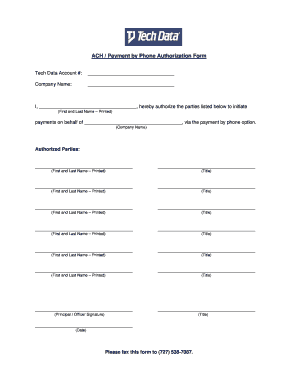 ACH Payment Authorization Form