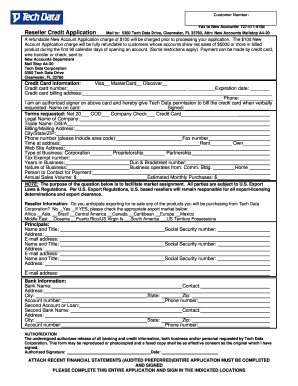 Reseller Credit Application