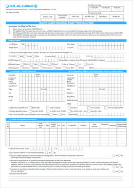 Health Guard Individual Policy Proposal Form