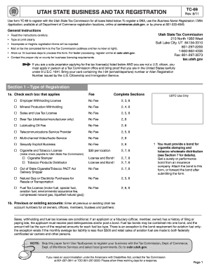 Utah State Business and Tax Registration TC-69