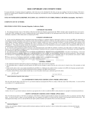IEEE Copyright and Consent Form