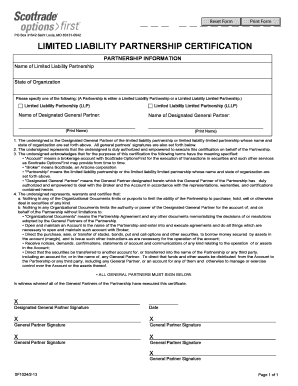 Limited Liability Partnership Certification