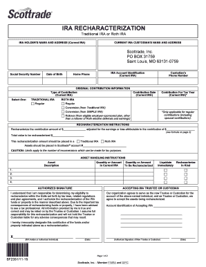 IRA Recharacterization Form