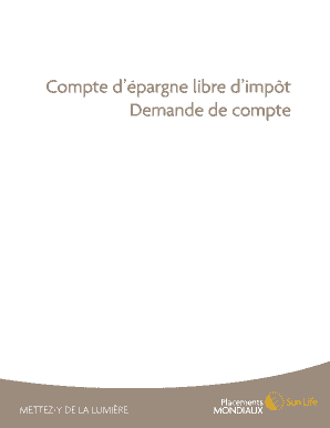Demande de compte d’épargne libre d’impôt