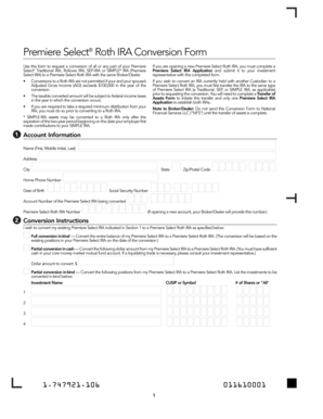 Premiere Select Roth IRA Conversion Form