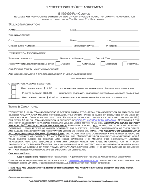 Perfect Night Out Dinner Agreement