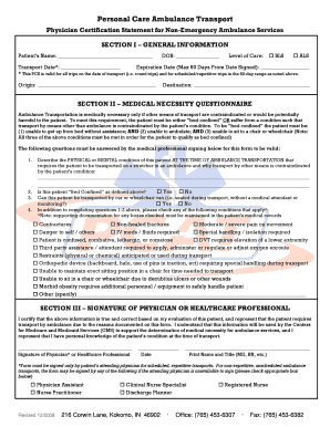 Physician Certification for Ambulance Transport