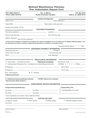Fillable Online Compound PA Form - Health Information ...
