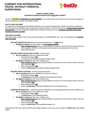Parental Consent Form for International Travel