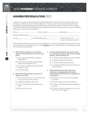 Ohio Homebuyer Education Test