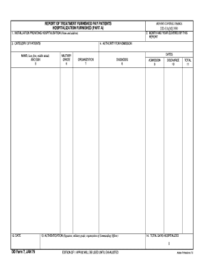 DD Form 7 Hospitalization Report