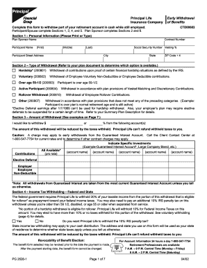 Principal Life Early Withdrawal Form