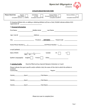 Athlete Registration Form
