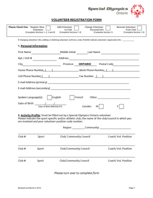 Volunteer Registration Form