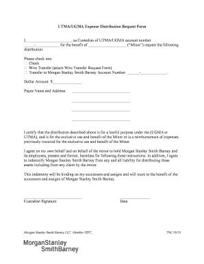 UTMA/UGMA Expense Distribution Request Form