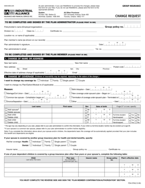 Group Insurance Change Request Form