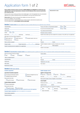 INTO London Student Application Form